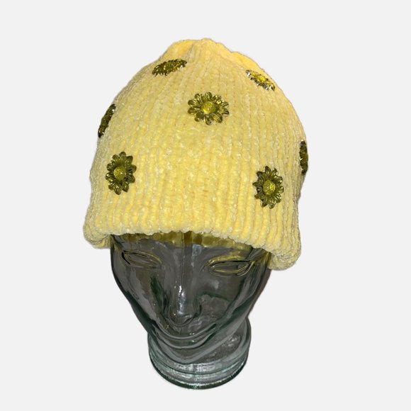 Plasma Beamz Hand-Knitted Chinelle Sunshine and Daisies Beanie main image 7
